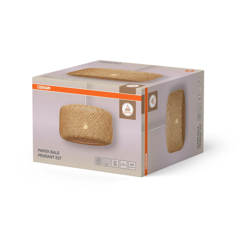 OSRAM DECOR Paper Bale Pendant Pendelleuchte 1xE27 Beige