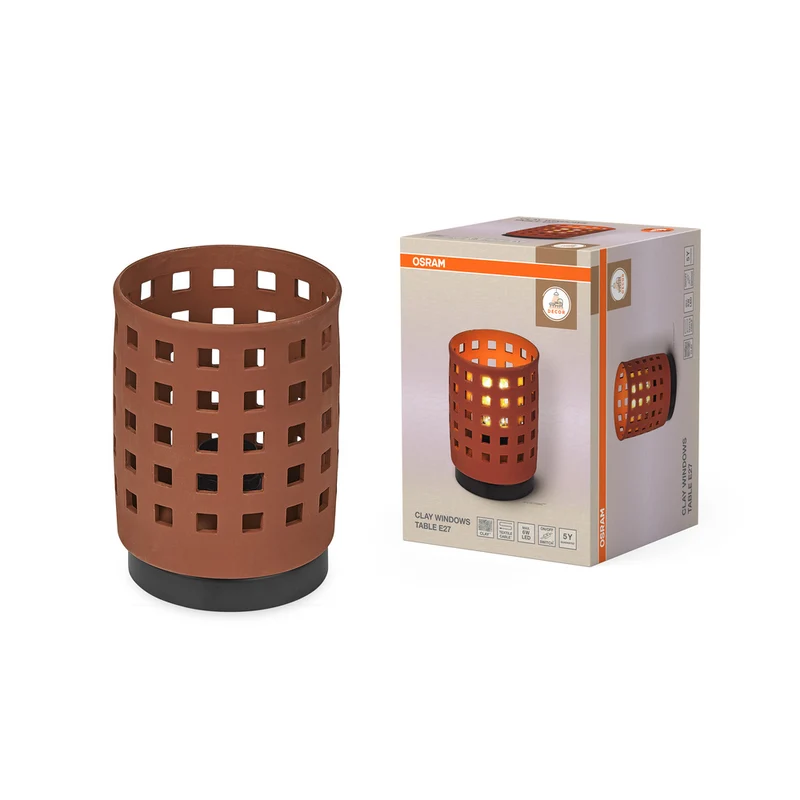 OSRAM DECOR Clay Windows Table Tischleuchte 1xE27 Brown