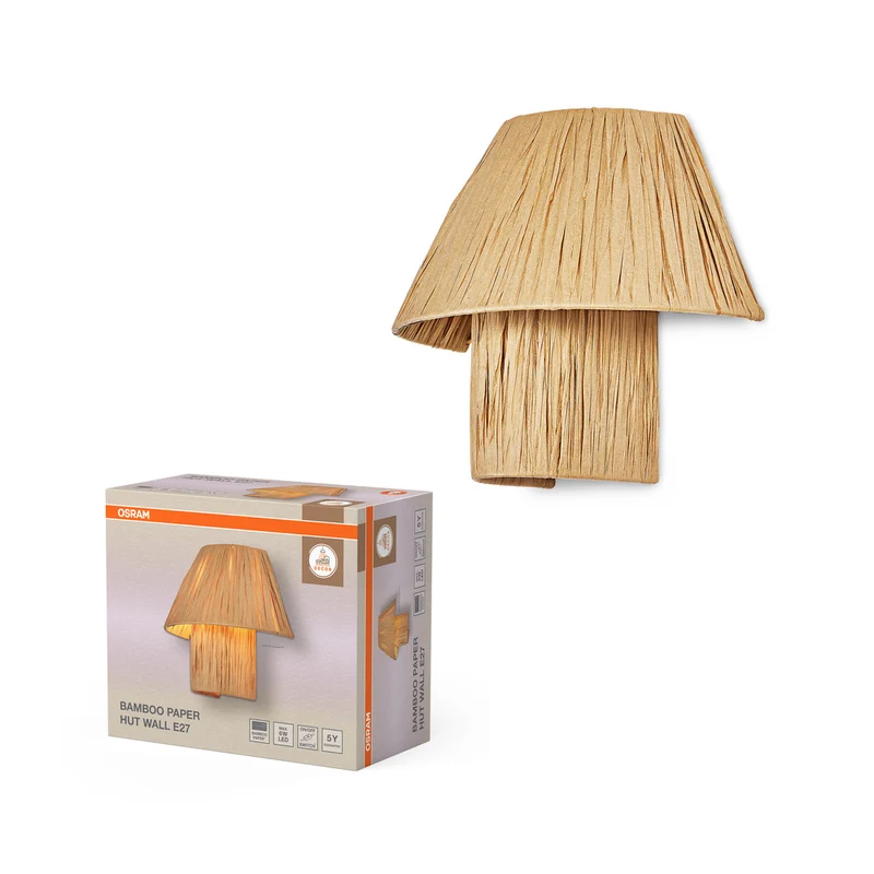 OSRAM DECOR Bamboo Paper Wandleuchte Braun, E27, 280mm