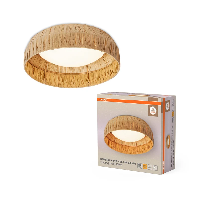 OSRAM DECOR Bamboo Paper Deckenleuchte Braun, 300mm, 12W