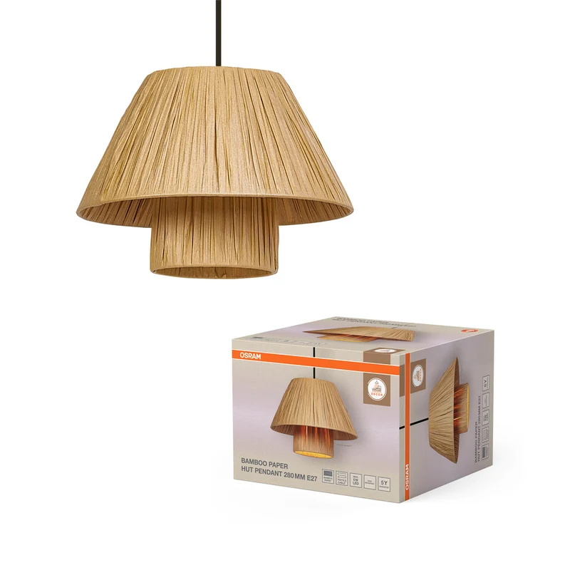 OSRAM DECOR Bamboo Paper Pendelleuchte Braun, 280mm, E27