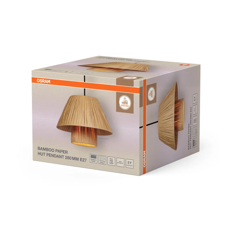OSRAM DECOR Bamboo Paper Pendelleuchte Braun, 280mm, E27