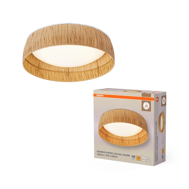 OSRAM DECOR Bamboo Paper Deckenleuchte Braun, 400mm, 18W