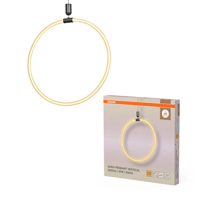 OSRAM DECOR Aura Pendelleuchte Vertical, 18W, 3000K, 2000lm, Click DIM
