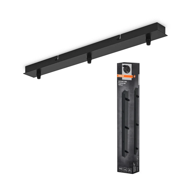 OSRAM Vintage 1906® Pendelleuchte 3X Baldachin LINEAR, sw