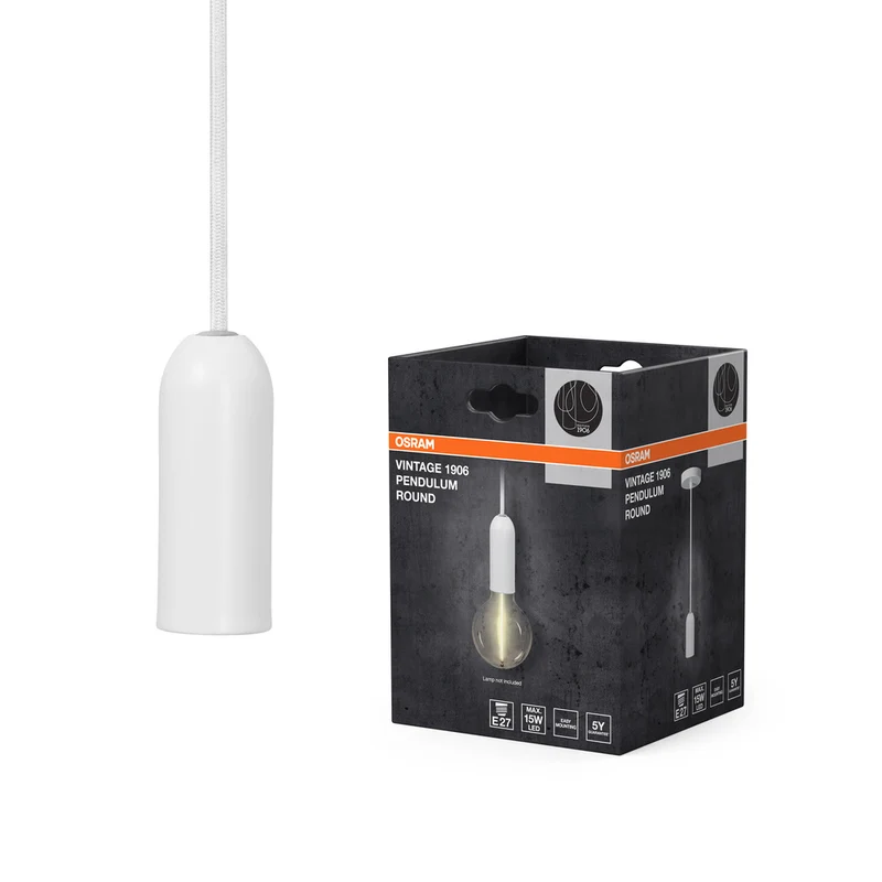 OSRAM Vintage 1906® Pendelleuchte ROUND E27, weiß