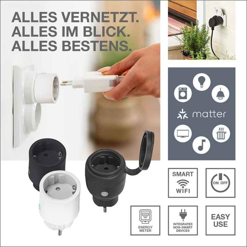 OSRAM Matter SMART+ Plug smarte indoor Steckdose, weiß