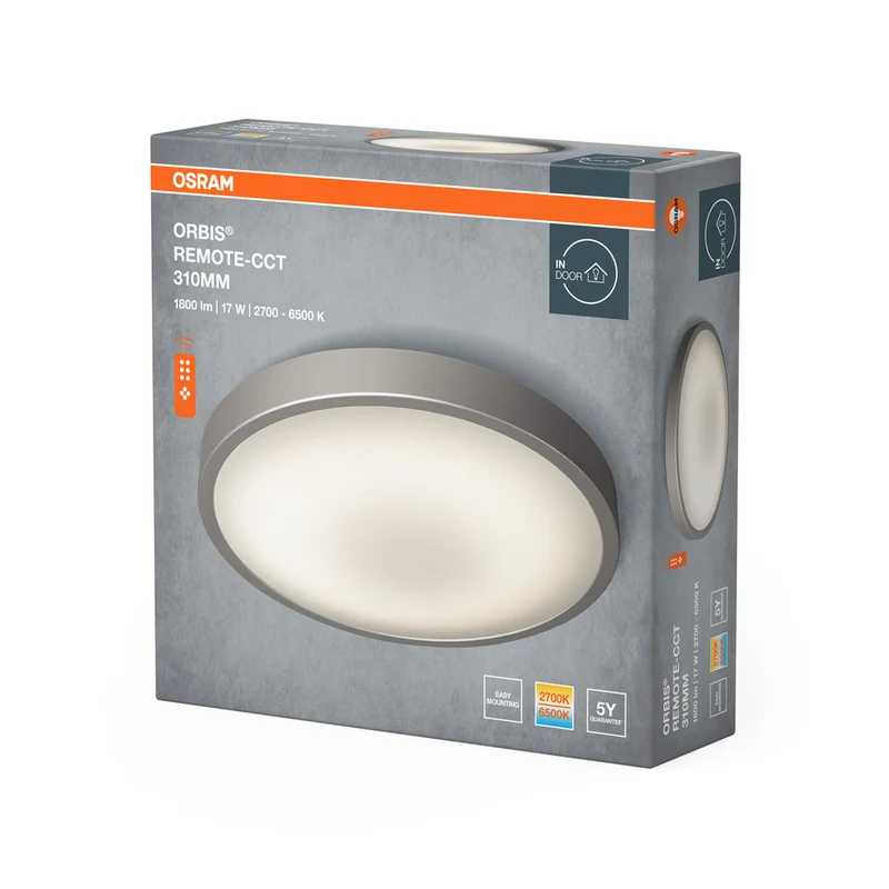 OSRAM ORBIS® Deckenleuchte CCT / DIM Remote-CCT 310mm 14W, 1000 lm, 2700…6500 K, Tunable White
