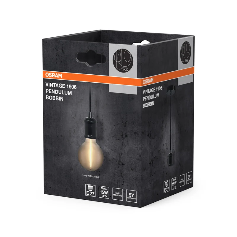 OSRAM Vintage 1906® Pendelleuchte BOBBIN E27, schwarz