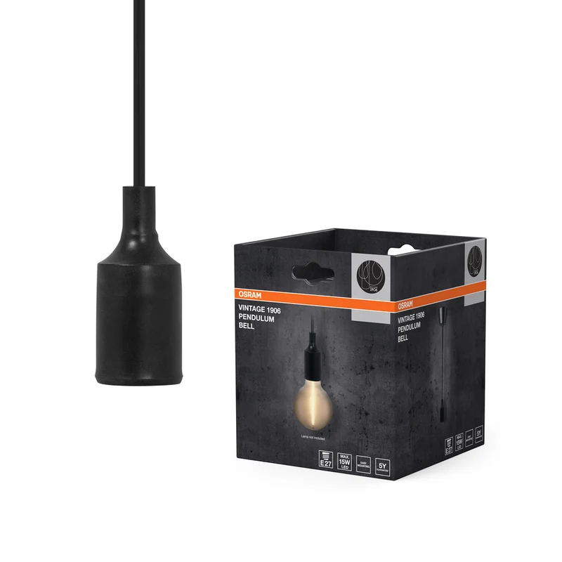 OSRAM Vintage 1906® Pendelleuchte BELL E27, schwarz