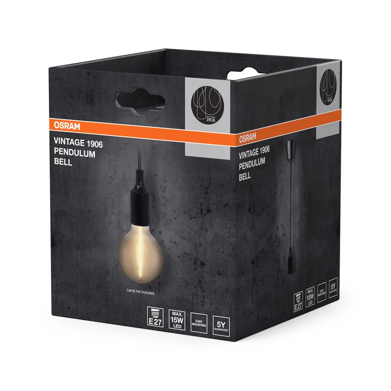 OSRAM Vintage 1906® Pendelleuchte BELL E27, schwarz