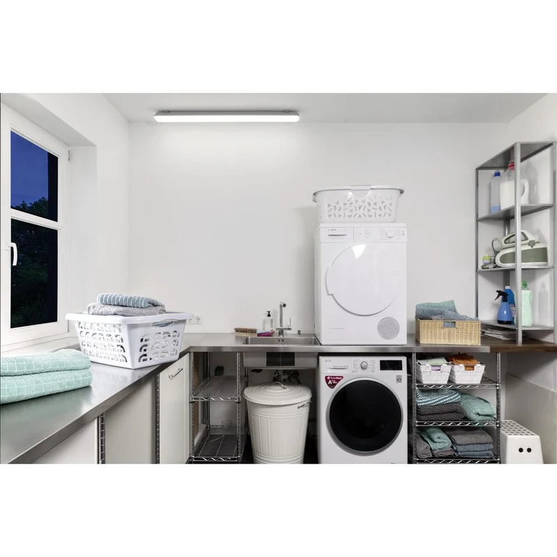 OSRAM LED Feuchtraum-Leuchte, Leuchte für Außenanwendungen, Kaltweiß, 1480 mm x 86,0 mm x 72,0 mm, SubMARINE Integrated, Grau, 1,5m Länge
