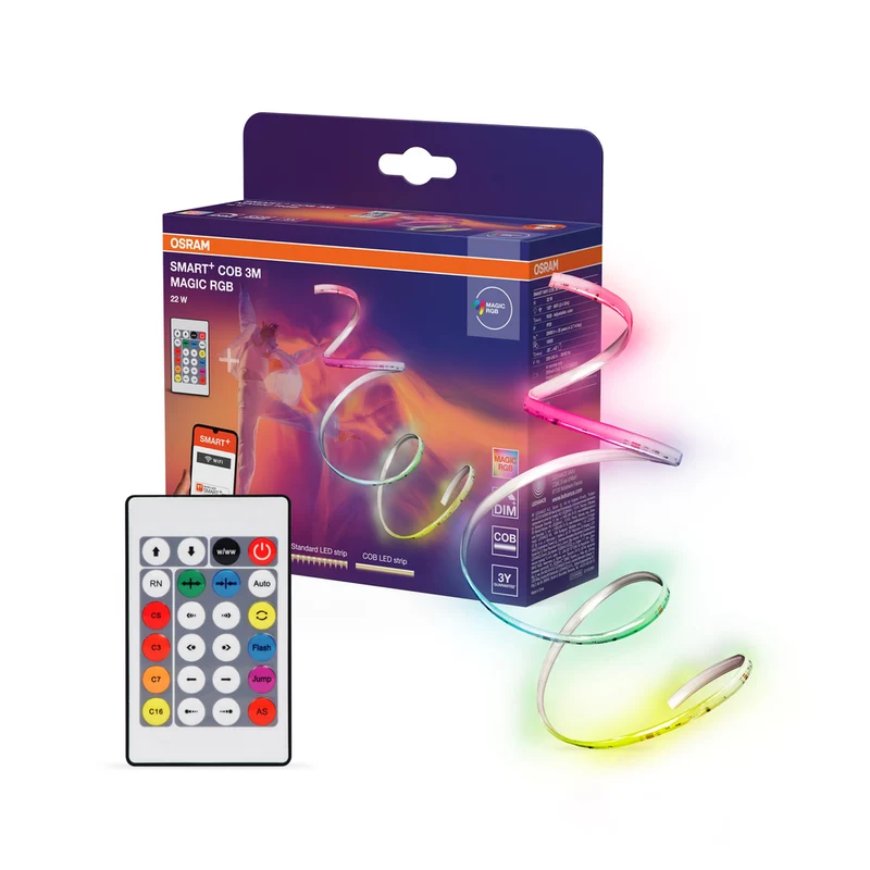 OSRAM Wifi SMART+ COB MAGIC mit Fernbedienung, RGB, 3m
