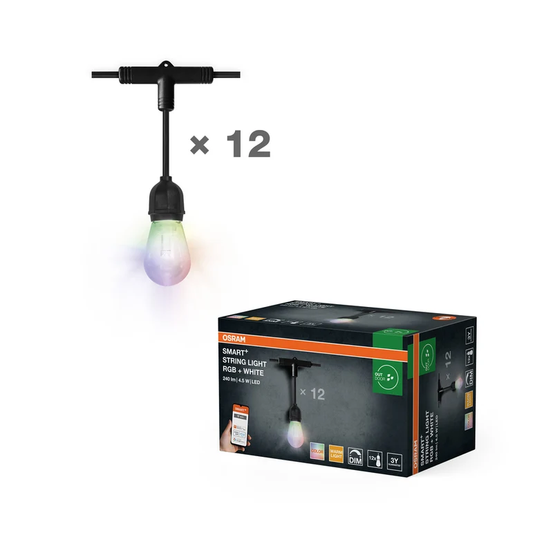 OSRAM SMART+ Outdoor WiFi-Lichterkette, 4,5W, schwarz