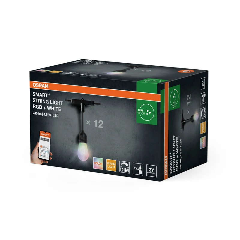 OSRAM SMART+ Outdoor WiFi-Lichterkette, 4,5W, schwarz