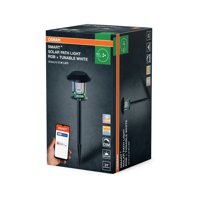 OSRAM SMART+ Garten Bluetooth Solar Erdspieß, schwarz