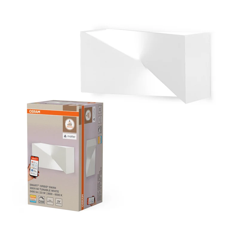 OSRAM Matter SMART+ ORBIS SWAN LED Wandleuchte 30x15cm Tunable Weiß 23W / 3000-6500K weiß
