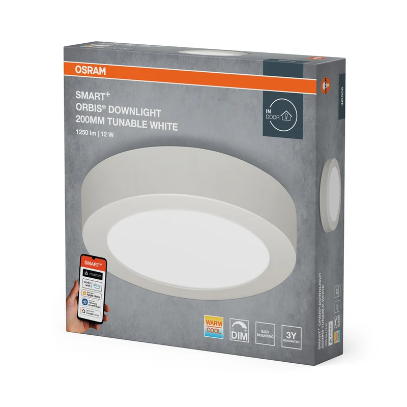 OSRAM Matter SMART+ SURFACE DOWNLIGHT TW / 12 W, 220…240 V, Tunable White, 3000…6500 K