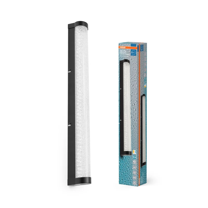 OSRAM ORBIS Tube Badezimmer Spiegel-/Wandleuchte Blasen-Glas 12W 60cm schwarz