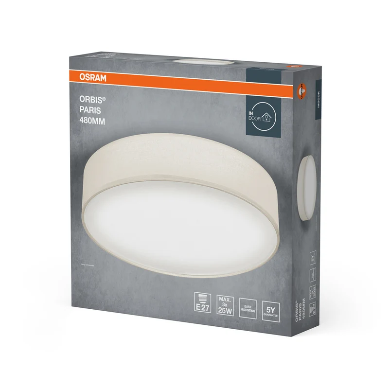 OSRAM ORBIS PARIS Deckenleuchte 480mm, beige, 3xE27