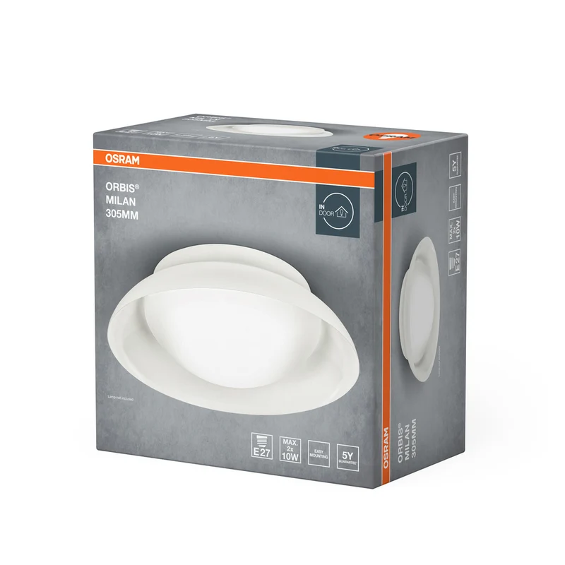 OSRAM ORBIS MILAN Deckenleuchte 305mm, weiß, 2xE27