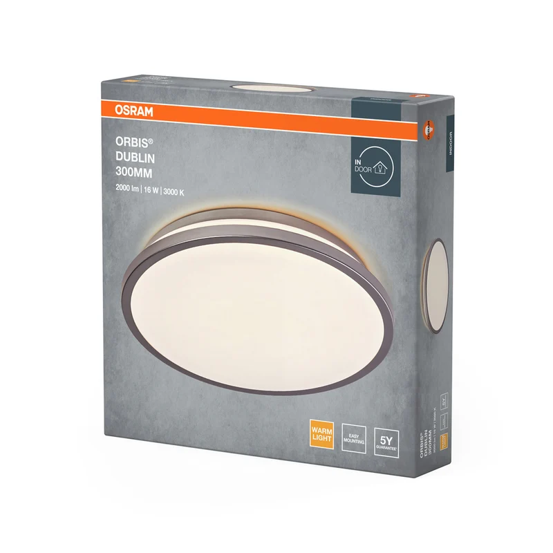 OSRAM ORBIS DUBLIN Deckenleuchte, silber, 16W, 2000lm