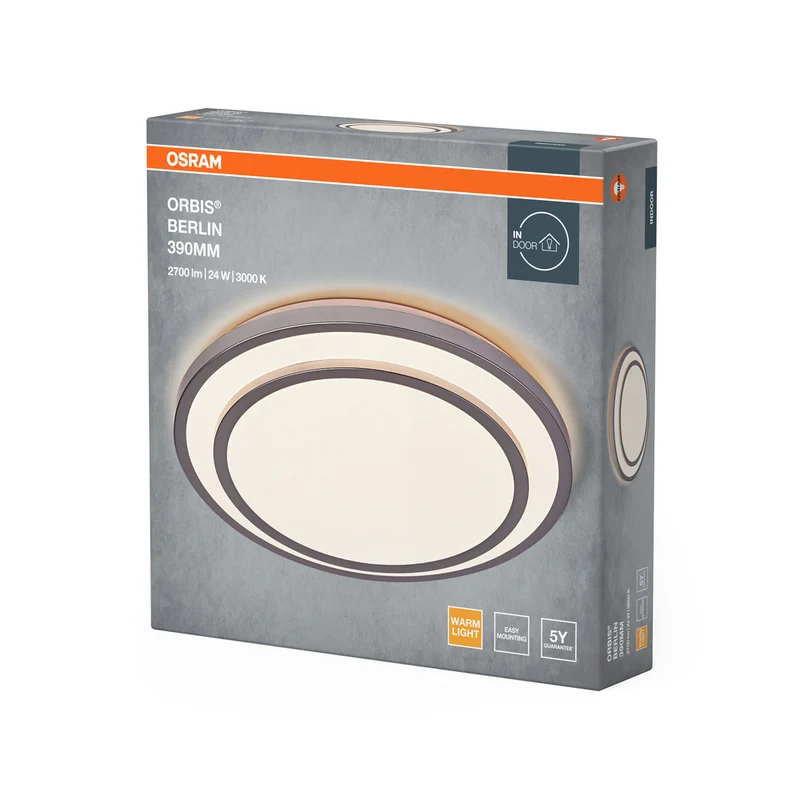 OSRAM ORBIS BERLIN Deckenleuchte, silber, 24W, 2700lm