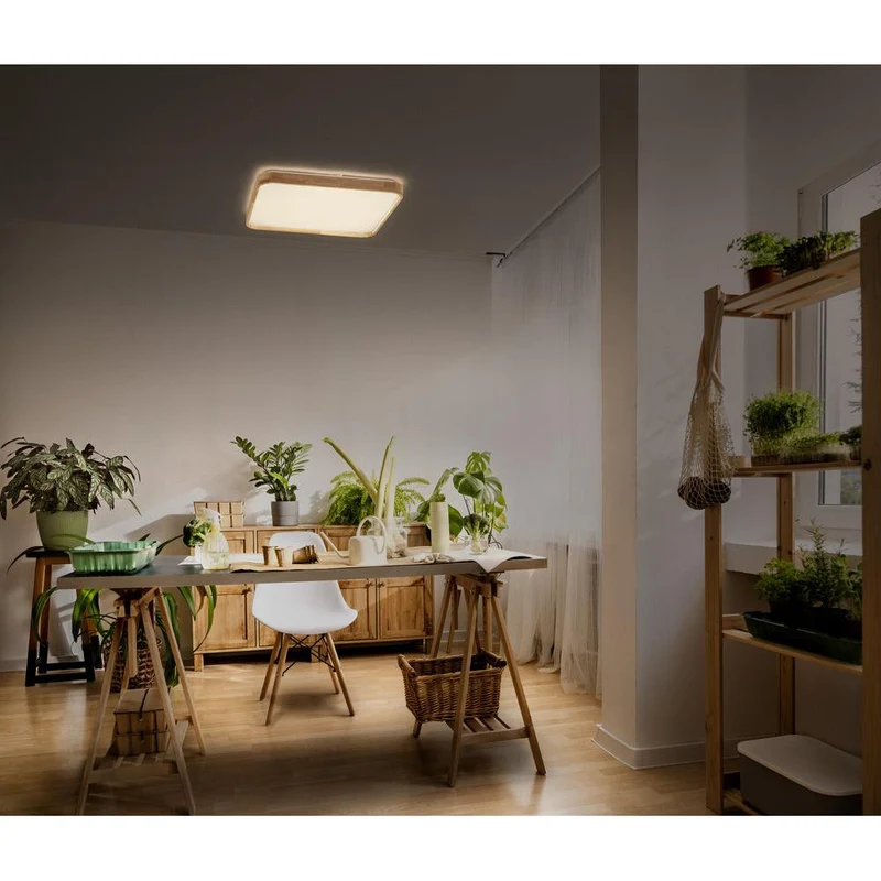 OSRAM ORBIS Alicia Deckenleuchte dimmbar Click-DIM 16W 292x292mm Holzdekor