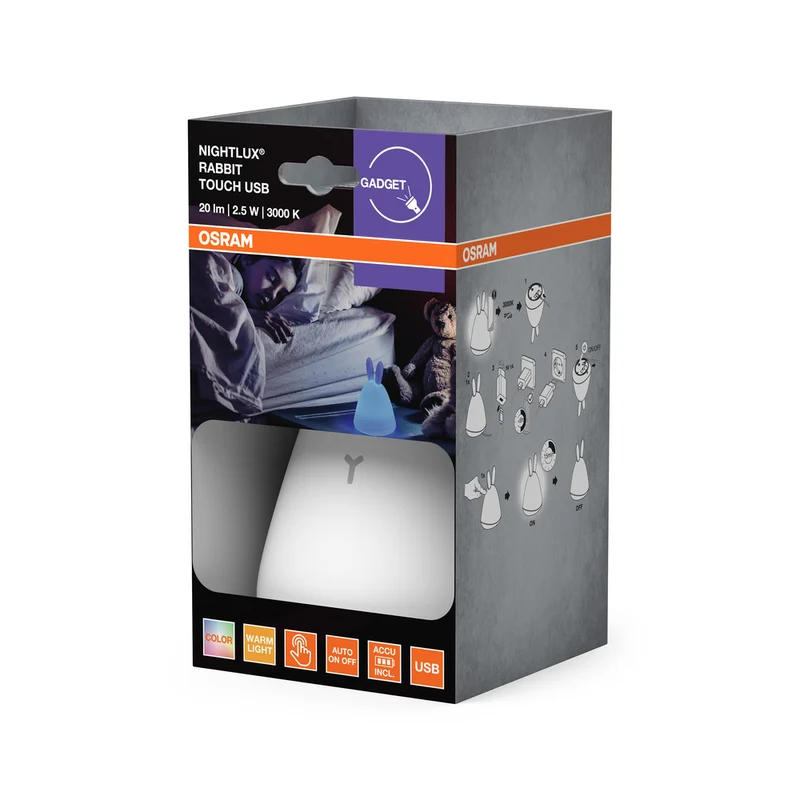 OSRAM NIGHTLUX TOUCH Rabbit USB RGBW mehrfarbig batteriebetrieben LED Nachtlicht 0,50W