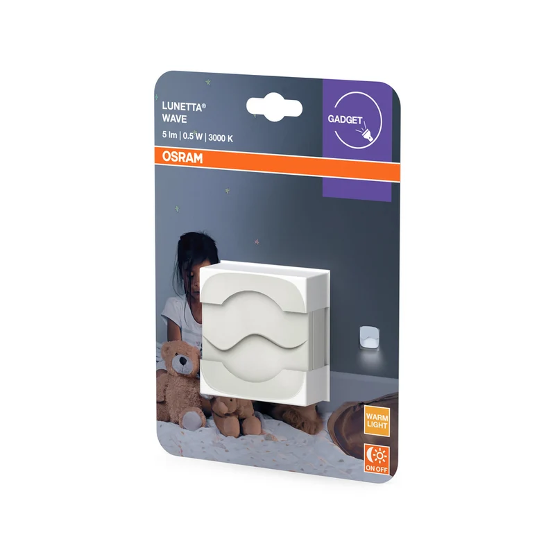 OSRAM LUNETTA Wave Nachtlicht mit Sensor LED für Steckdose 0,50W / 3000K Warmweiß
