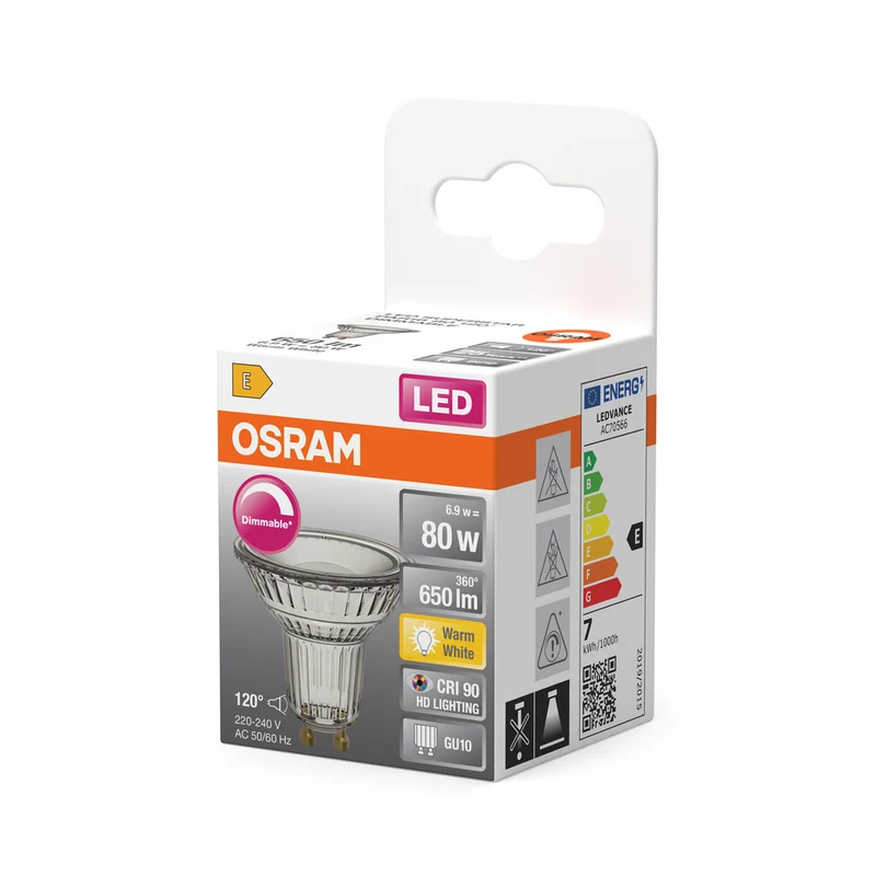 OSRAM LED SUPERSTAR PAR16 LED Spot dimmbar (ex 80W) 6.9W / 2700K Warmweiß GU10