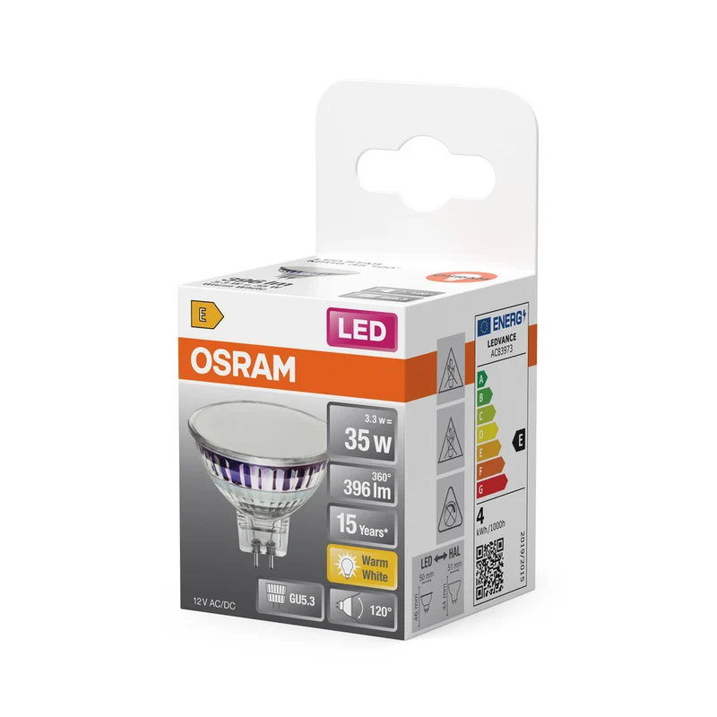 OSRAM SPOT MR16 GL 35 LED-Reflektorlampe, 4,3W, 396lm , GU5.3 , Warmweiß