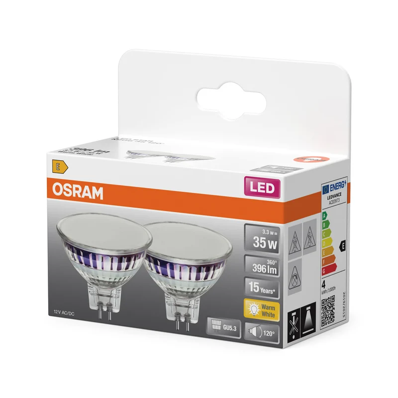 OSRAM SPOT MR16 GL 35 LED-Reflektorlampe, 4,3W, 396lm , GU5.3 , Warmweiß