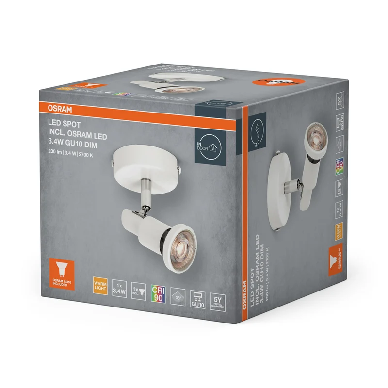 OSRAM LED SPOT GU10 Deckenleuchte 1 x 3,4W, 230lm, weiß