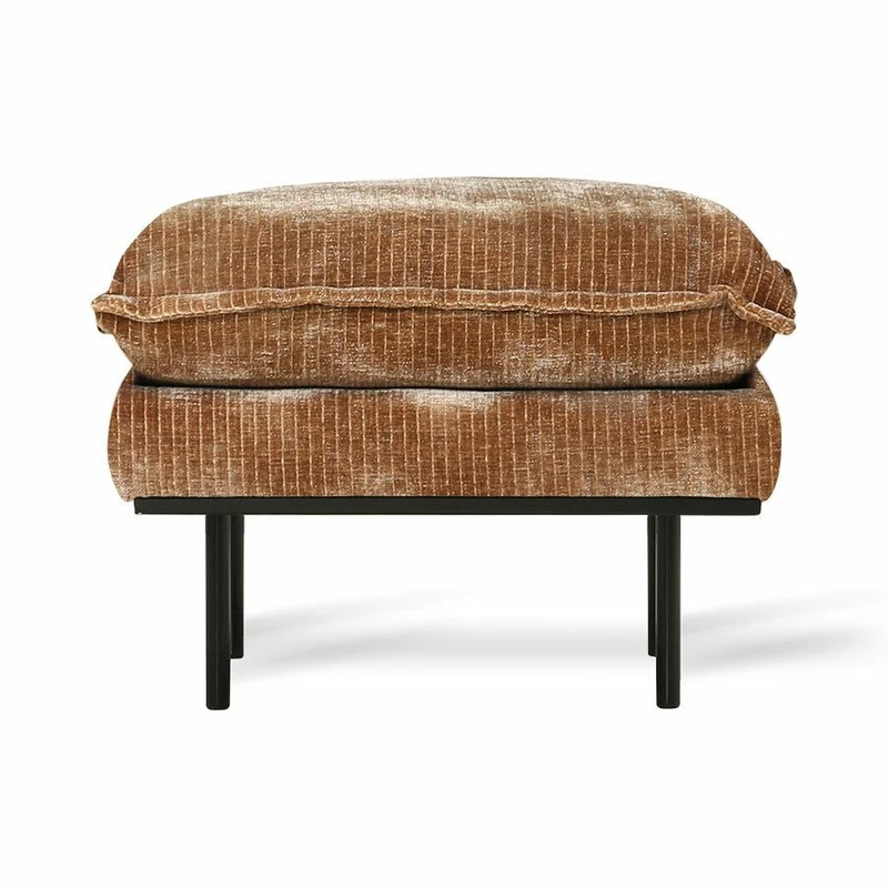 Retro Hocker Samt Altgold