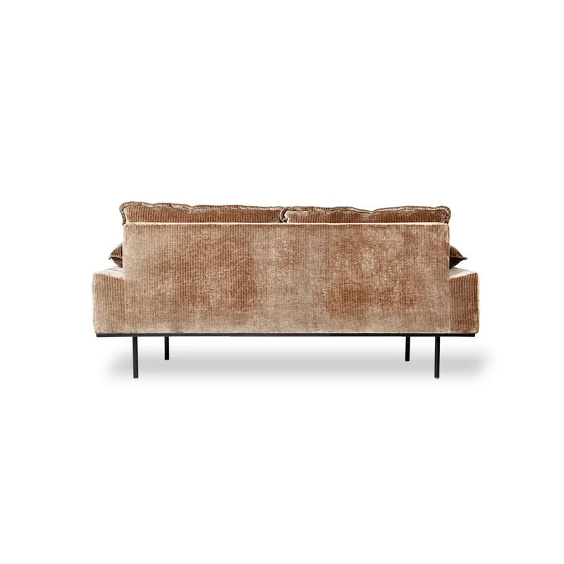 Retro Sofa 2-Sitzer Samt Altgold