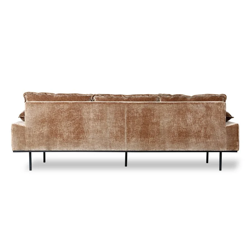 Retro Sofa 4-Sitzer Samt Altgold