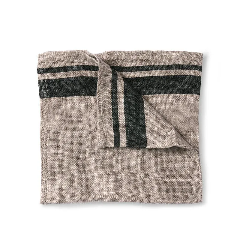 Serviette natur/ gestreift 2er-Set