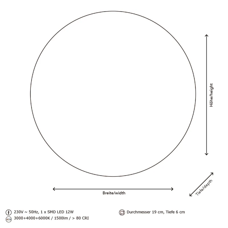 Wandleuchte Panama - S round