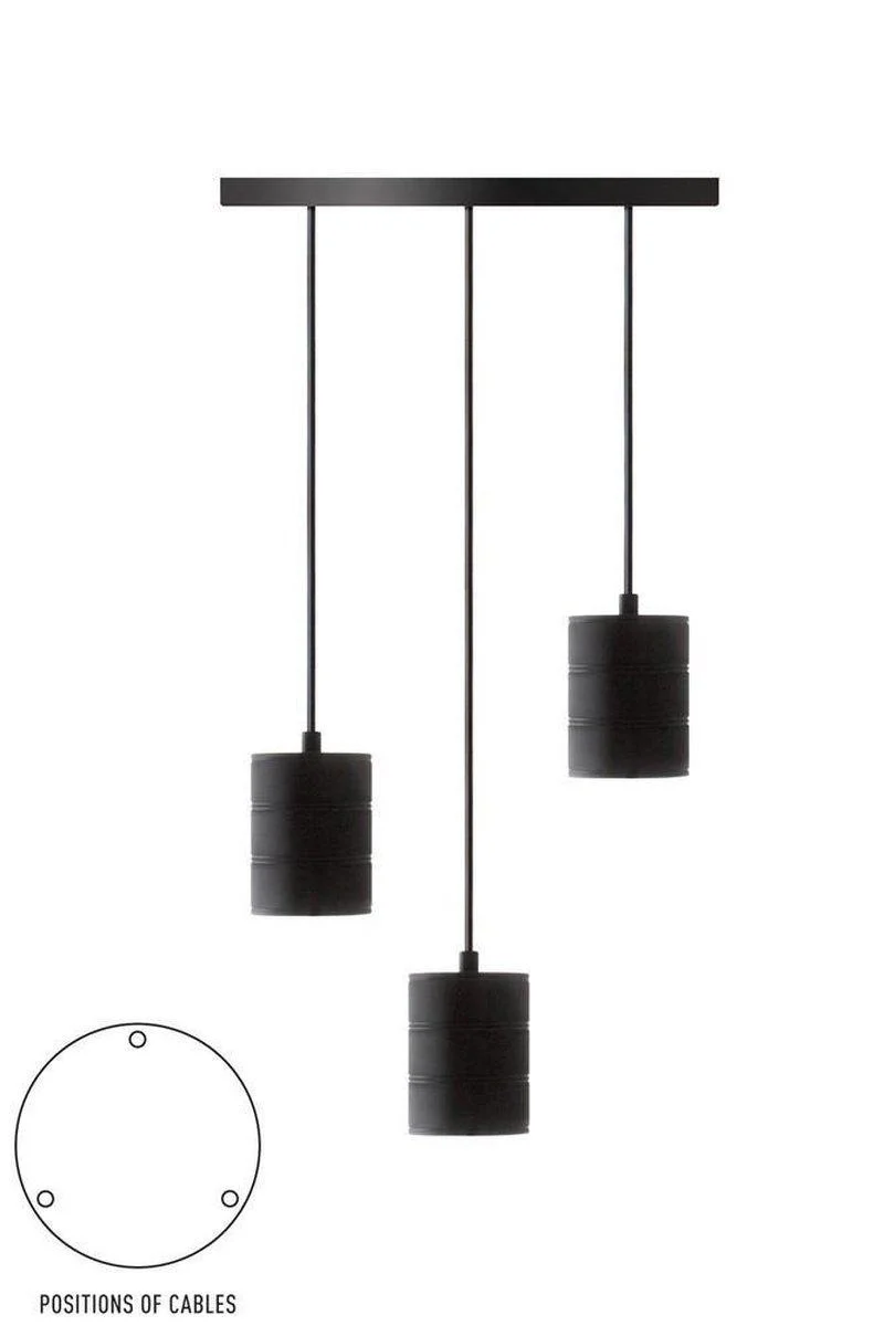 Multi Cord Retro Pendel 3x E27 Rund Schwarz