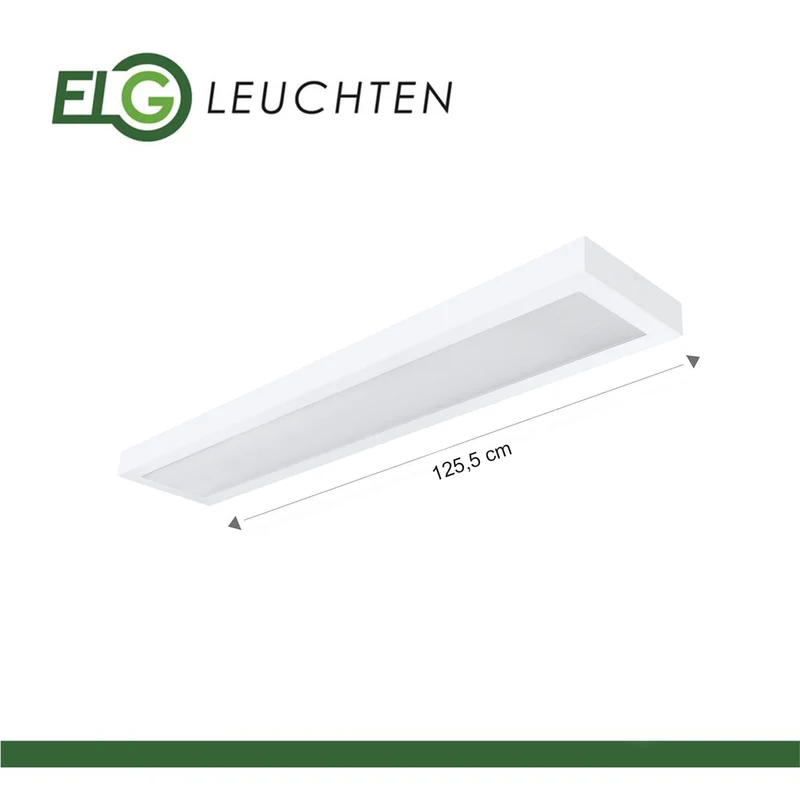 LED Aufbauleuchte 120cm 2-flammig Mikroprismatische Abdeckung Vorverdrahtet für LED Röhren