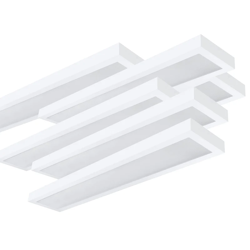 LED Aufbauleuchte 120cm 2-flammig Mikroprismatische Abdeckung Vorverdrahtet für LED Röhren
