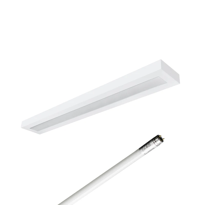LED Aufbauleuchte 120cm 1-flammig Mikroprismatische Abdeckung Vorverdrahtet für LED Röhren