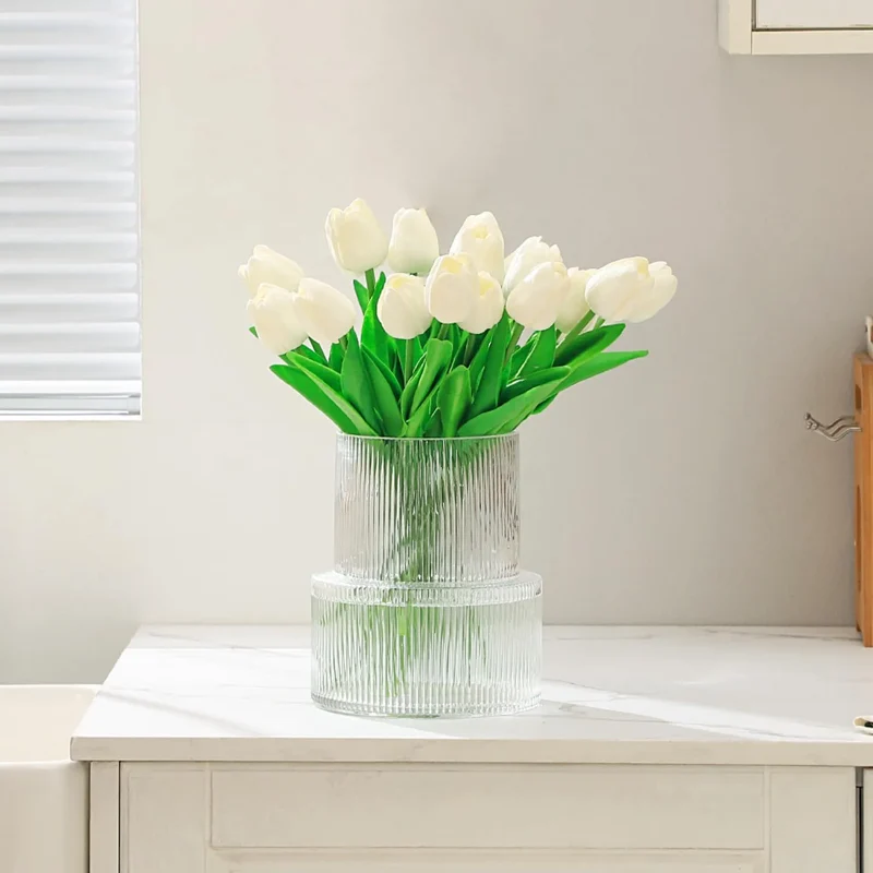 Ribbed Glass Vase