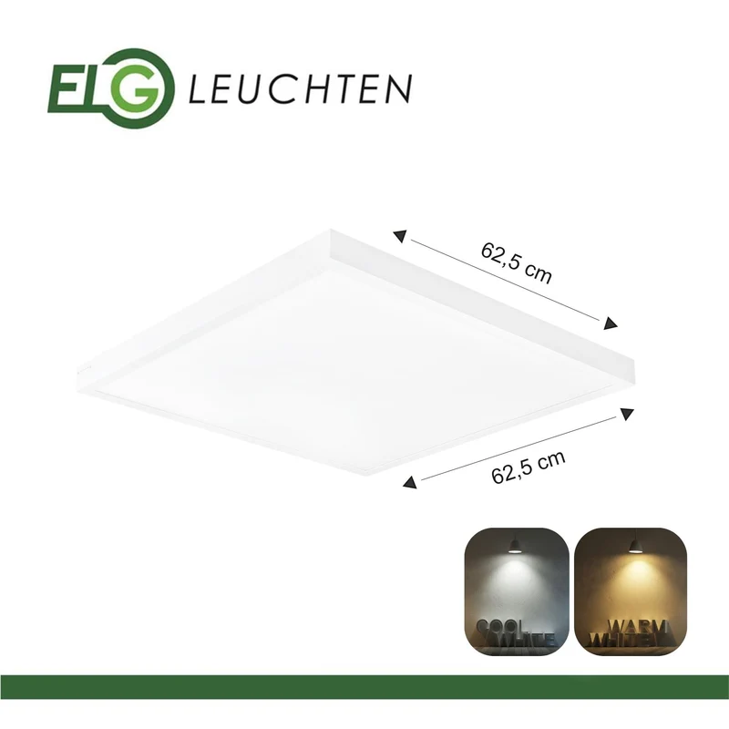 Ultraflache LED-Aufbauleuchte in 4 Varianten mit direktem Licht und einstellbarer Lichtfarbe in 3000K und 4000K