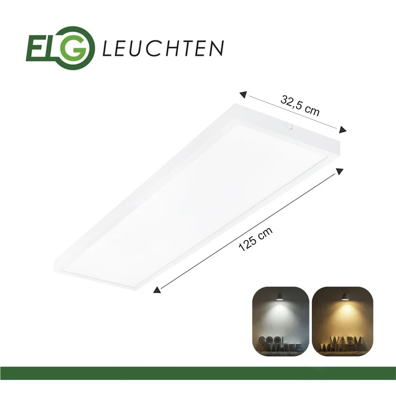Ultraflache LED-Aufbauleuchte in 4 Varianten mit direktem Licht und einstellbarer Lichtfarbe in 3000K und 4000K