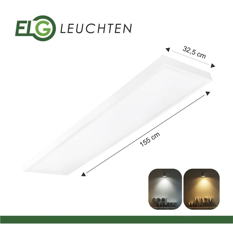 Ultraflache LED-Aufbauleuchte in 4 Varianten mit direktem Licht und einstellbarer Lichtfarbe in 3000K und 4000K