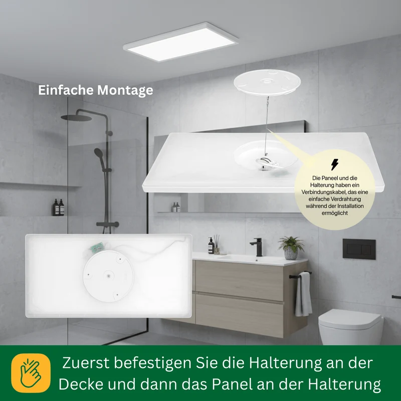 Modernes LED Panel Deckenleuchte 60x30cm, Einstellbare Farbtemperatur 3000/4000/6000K