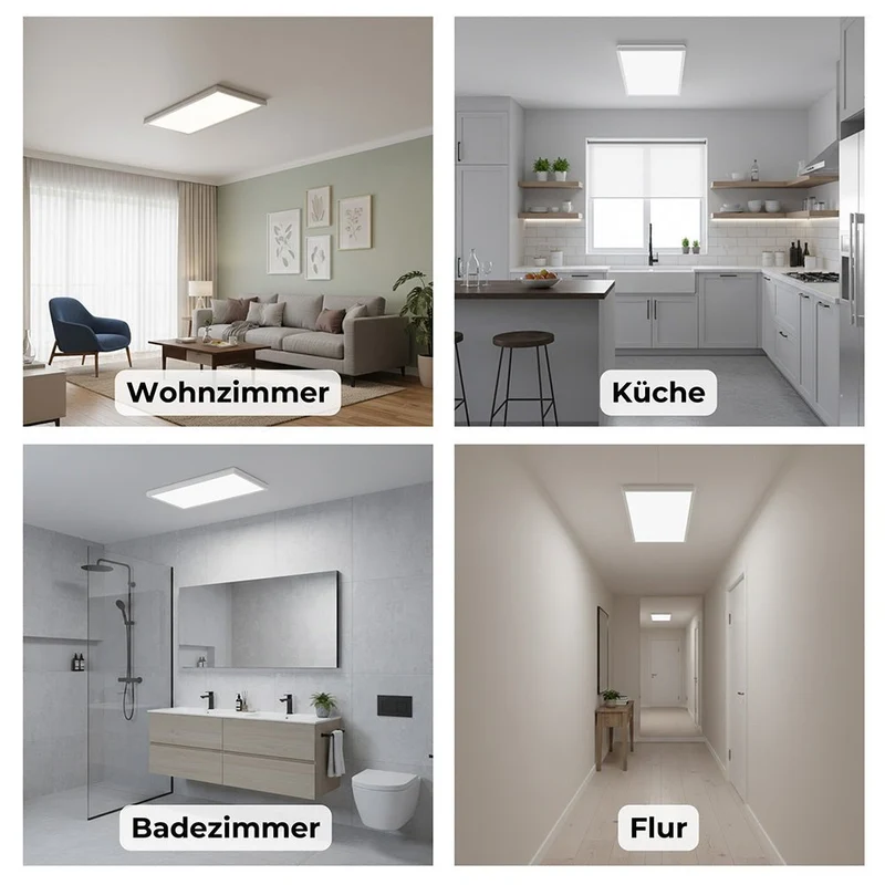 Modernes LED Panel Deckenleuchte 60x30cm, Einstellbare Farbtemperatur 3000/4000/6000K
