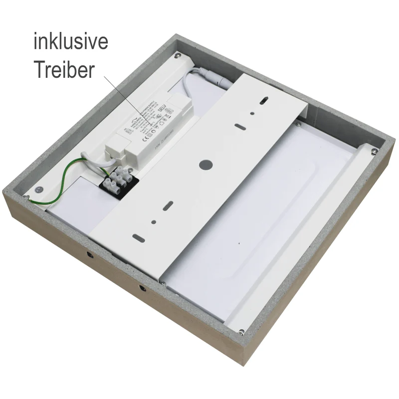 LED Deckenleuchte Beton Grau 2000 Lumen 24 Watt 4000K